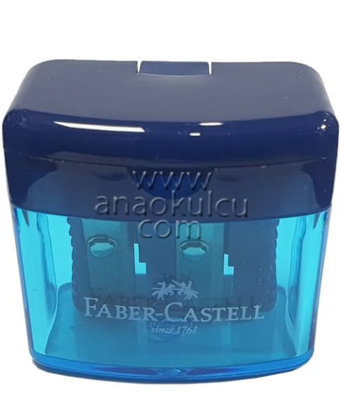 Faber Castell Duo Kalemtraş Mavi Trendy Çift Hazneli